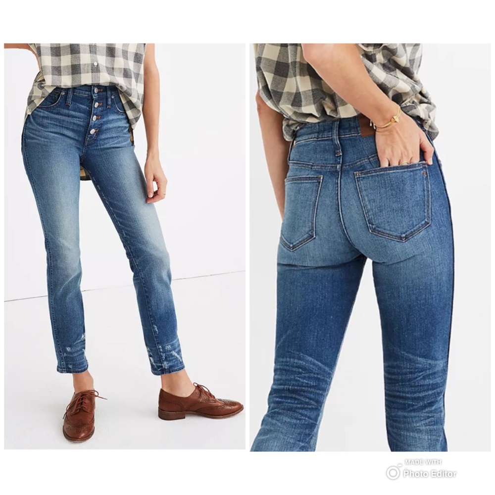 Madewell Slim Straight Jeans: Distressed Button-Front Edition - Picture 16 of 16